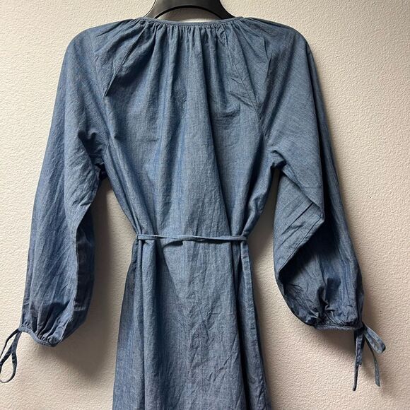 J. Crew Tie-sleeve Button-front Chambray Shirt Dress - Picture 11 of 11
